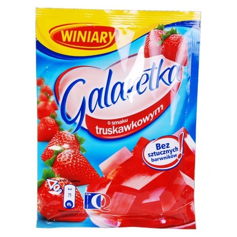 Galaretka - gelée dessert goût fraise , 71gr /Желе-порошок со вкусом клубники "Winiary"