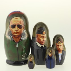 Matriochka Personnalités, Poutine, 5 pièces, hauteur 10.5 cm